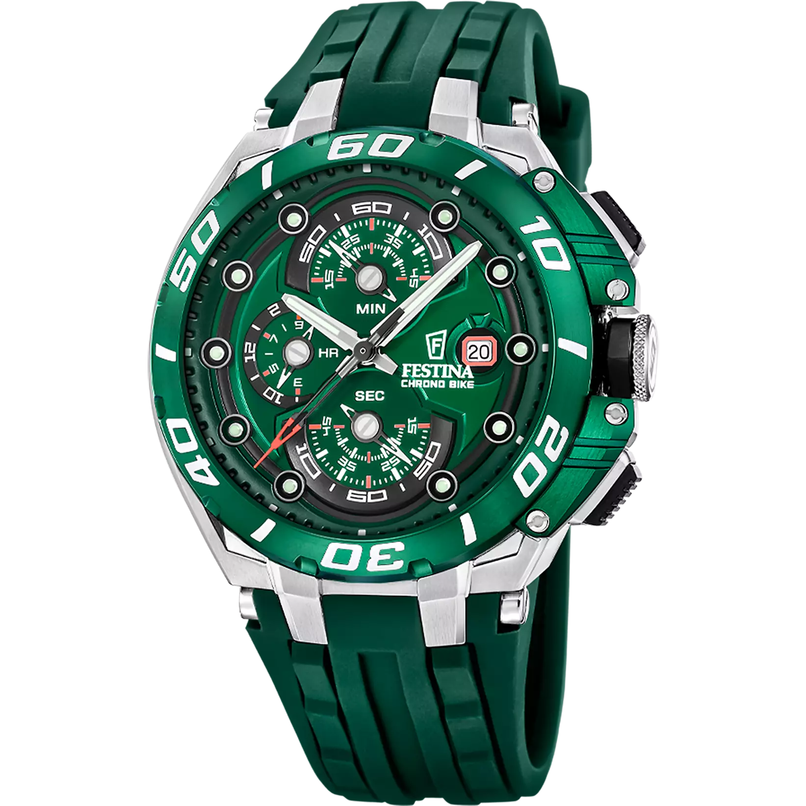 Festina Chrono Bike Rubber Chronograph Mens Watch I Model F20755-3 Quartz Movement