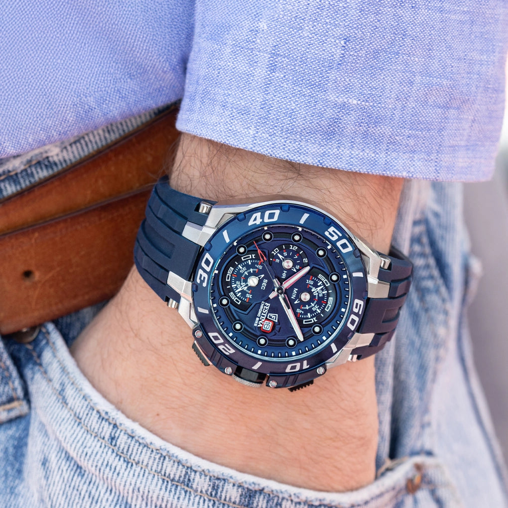 Festina Chrono Bike Rubber Chronograph Mens Watch I Model F20755-4 Quartz Movement