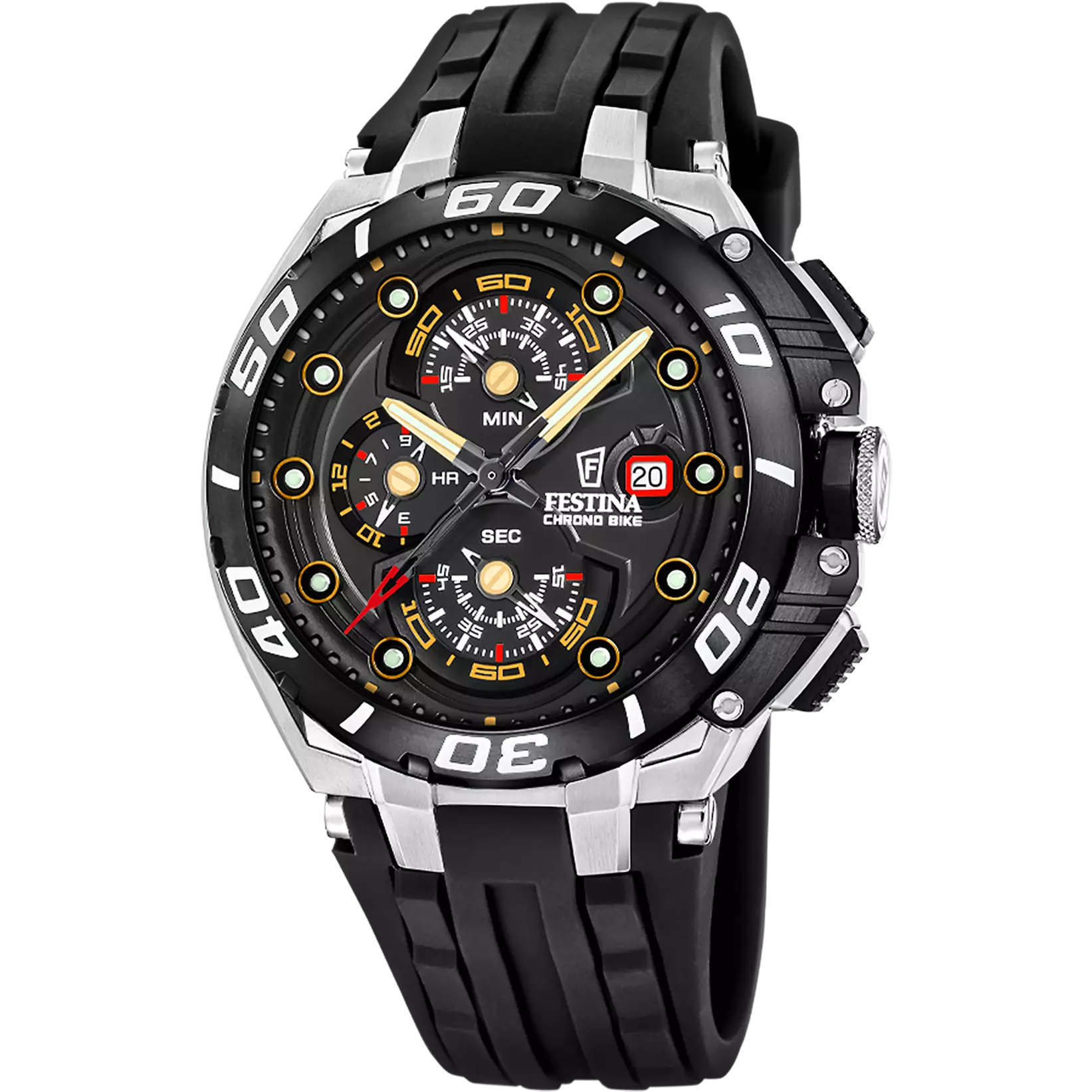 Festina Chrono Bike Rubber Chronograph Mens Watch I Model F20755-8 Quartz Movement