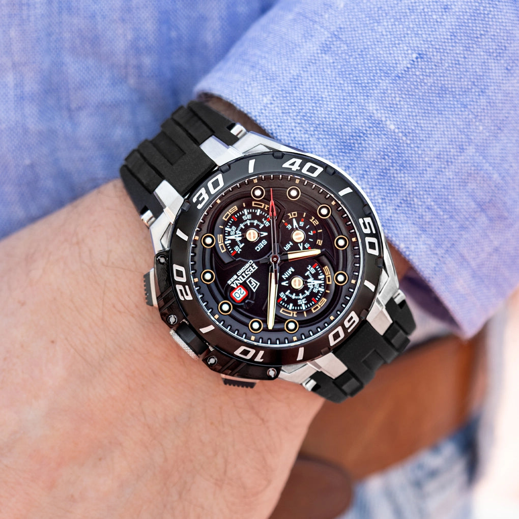 Festina Chrono Bike Rubber Chronograph Mens Watch I Model F20755-8 Quartz Movement