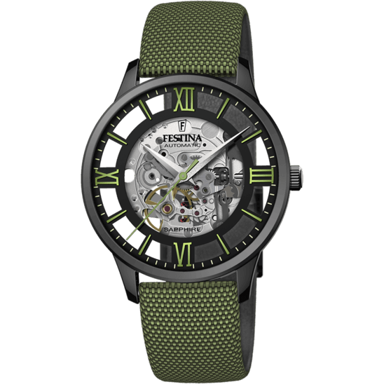 Festina Automatic Skeleton F20621-4 - Analog - Strap Material Leather I Festina Watches USA