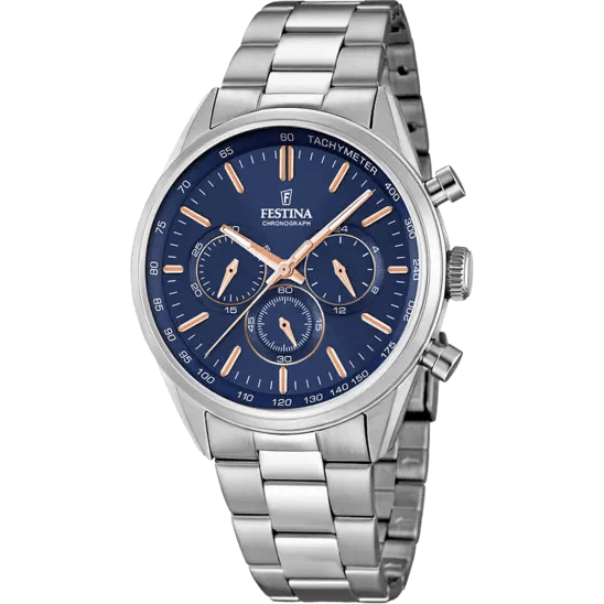 Festina Timeless Chronograph F16820-A - Chronograph - Strap Material Stainless Steel I Festina Watches USA