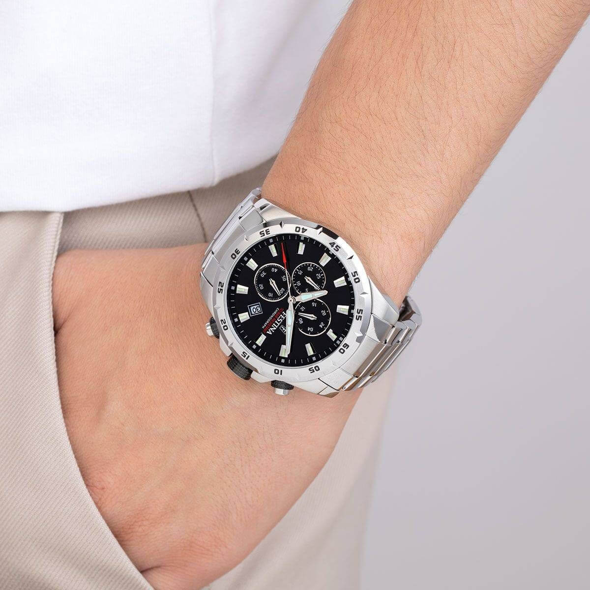 Chrono Sport F20463-4 | Water Resistance 100m/330ft - Strap Material Stainless Steel - Size 46 mm / Free shipping, 2 years warranty & 30 Days Return | Festina Watches USA