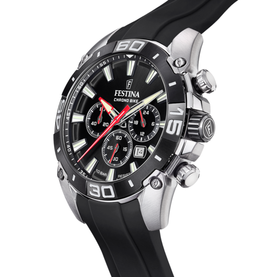 Festina Chrono Bike Rubber Chronograph Mens Watch I Model F20544/1 Quartz Movement