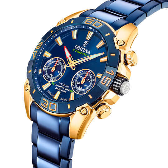 Chrono Bike Connected F20547-1 | Water Resistance 100m/330ft - Strap Material Stainless Steel - Size 45.5 mm / Free shipping, 2 years warranty & 30 Days Return | Festina Watches USA