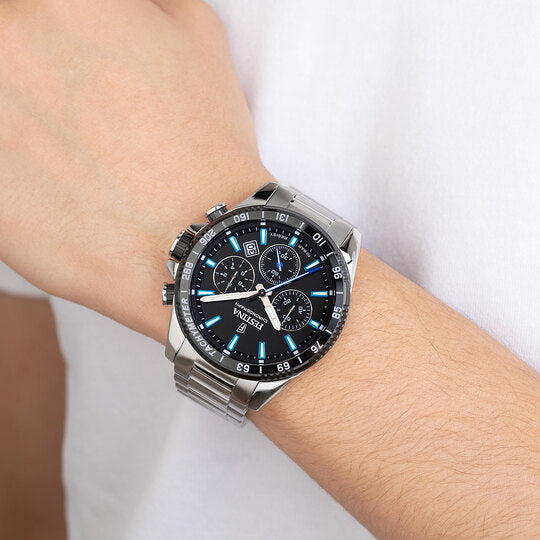 Festina Timeless Chronograph Stainless Steel Chronograph Mens Watch I Model F20560/5 Quartz Movement