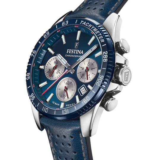 Festina Timeless Chronograph Leather Chronograph Mens Watch I Model F20561/2 Quartz Movement