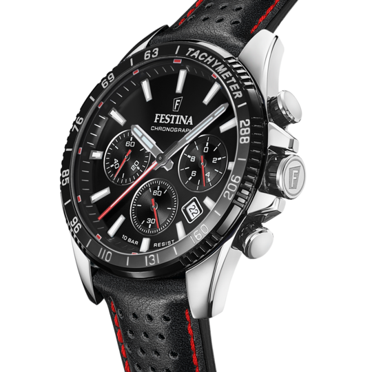 Festina Timeless Chronograph Leather Chronograph Mens Watch I Model F20561/4 Quartz Movement